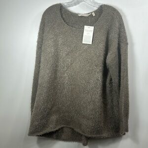 Soft Surroundings brown fuzzy metallic sweater size XL. NWT.